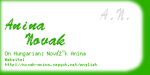 anina novak business card